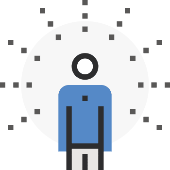 careers-perksbenefits-icon-005 Employee radiating with autonomy and empowerment to do work while earning workplace perks and benefits