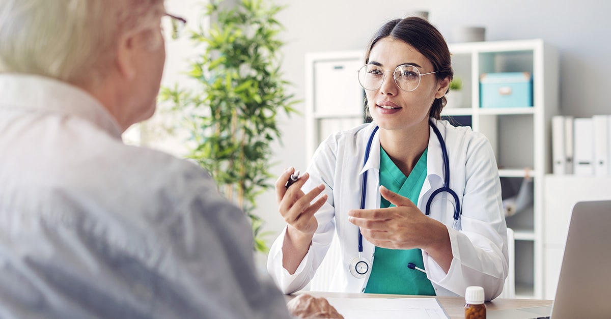 Doctor and patient are discussing at clinic